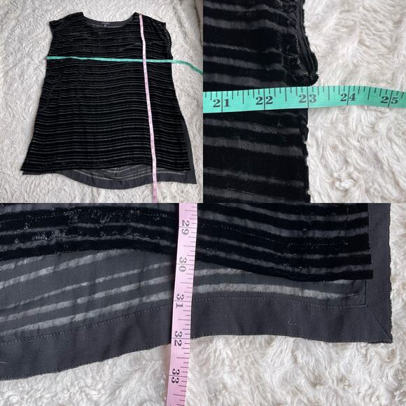 Eileen Fisher velvet burnout tunic blouse mini dress black oversized silk blend - Picture 5 of 17